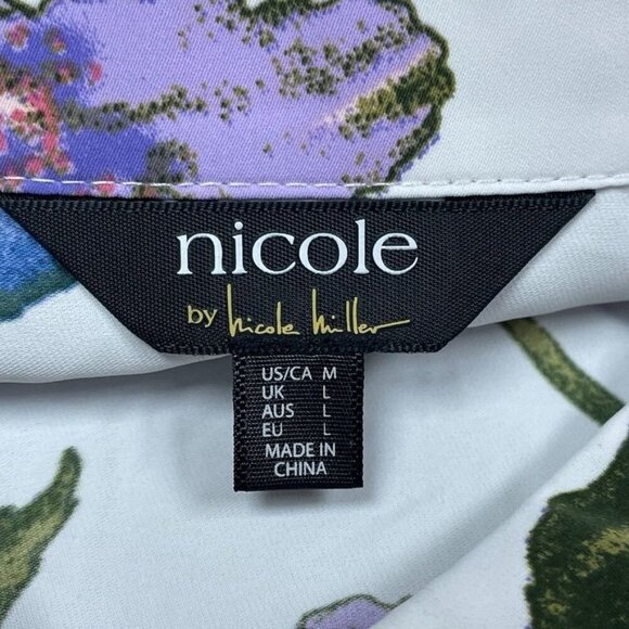 Nicole By Nicole Miller Floral Print Button-Up Dress Size M a0549 - Picture 5 of 9